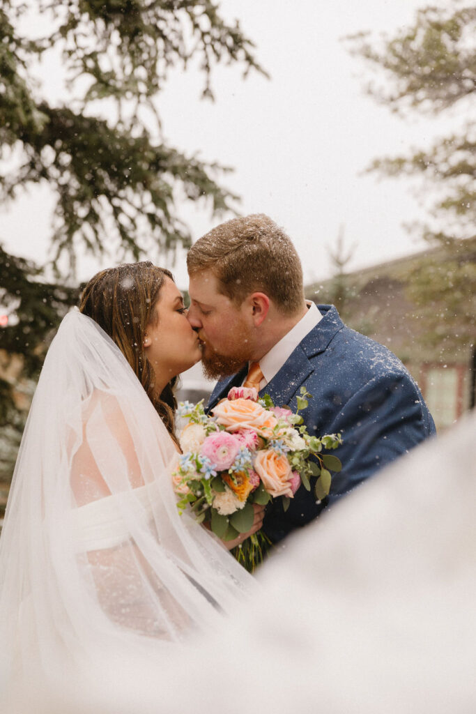 wedding photos in the snow colorado wedding photographer