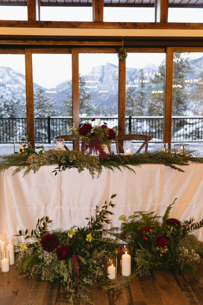 winter wedding in colorado at black canyon inn