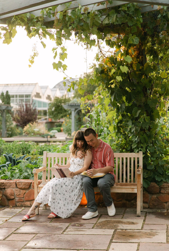 Playful Denver Botanic Gardens Engagement Photos