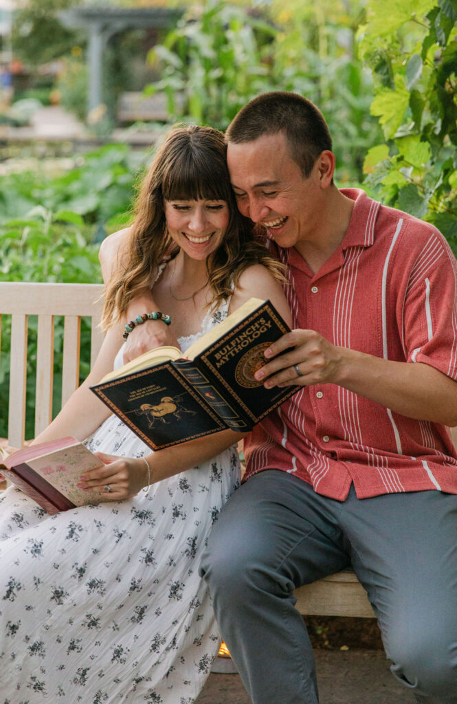 Playful Denver Botanic Gardens Engagement Photos