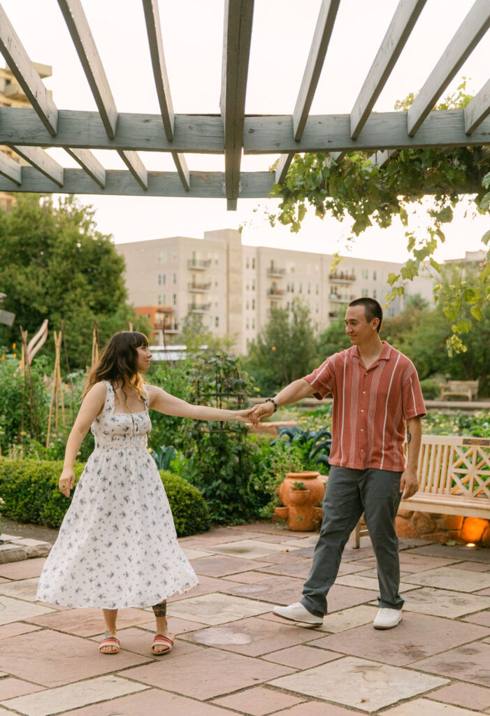 Playful Denver Botanic Gardens Engagement Photos