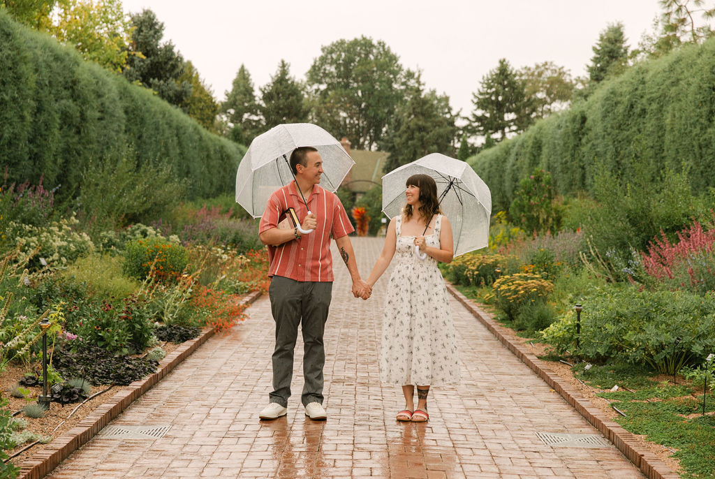 Romantic Denver Botanic Gardens Engagement Photos