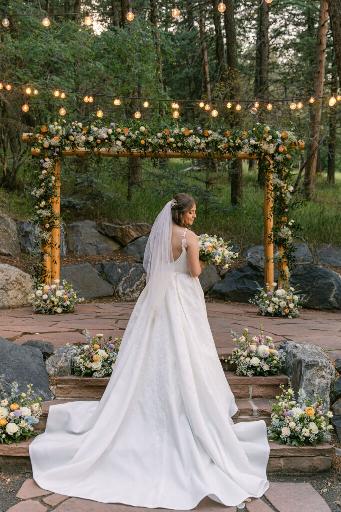 bridal portrait at the ceremony location at The Pines by Wedgewood Weddings
