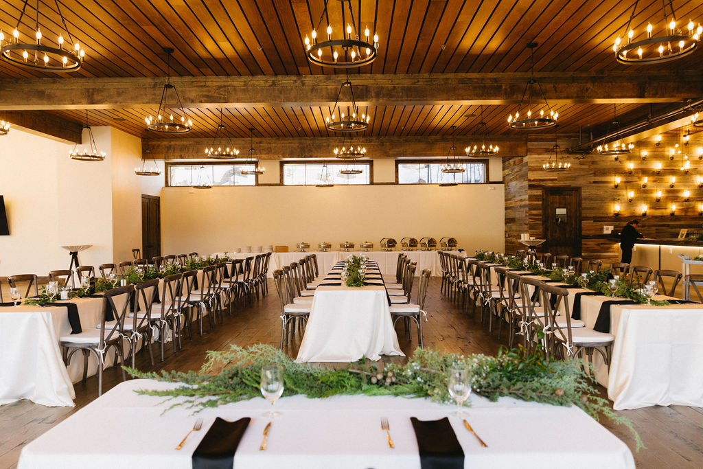 reception space at black canyon inn, one of the best Colorado mountain wedding venues