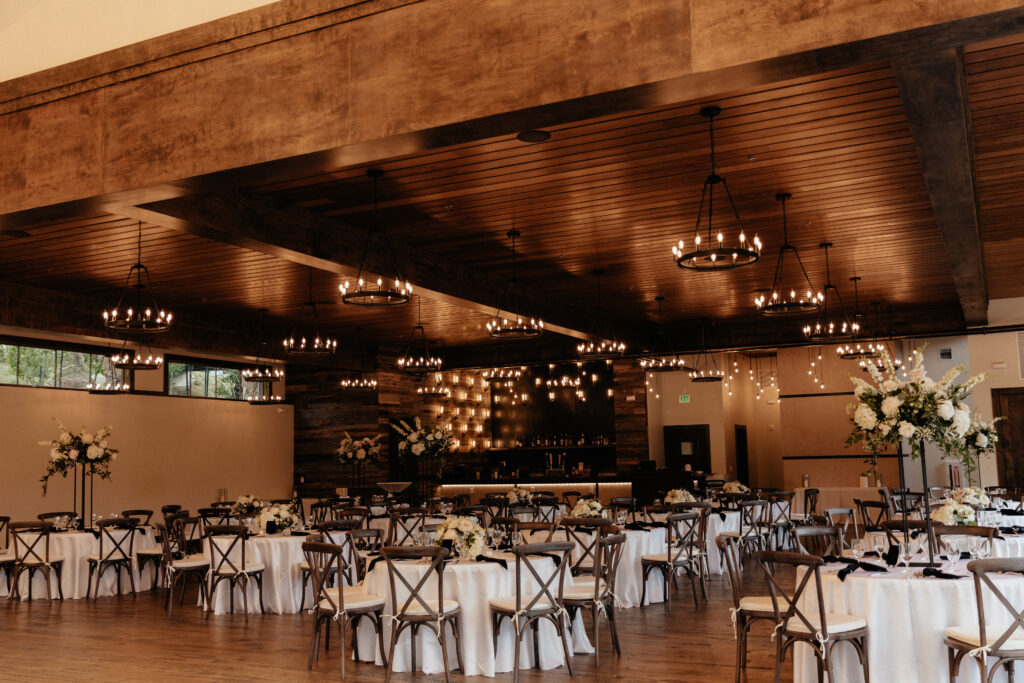 reception space at black canyon inn, one of the best Colorado mountain wedding venues