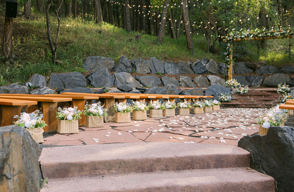 wedding ceremony set up at the Pines by Wedgewood Weddings