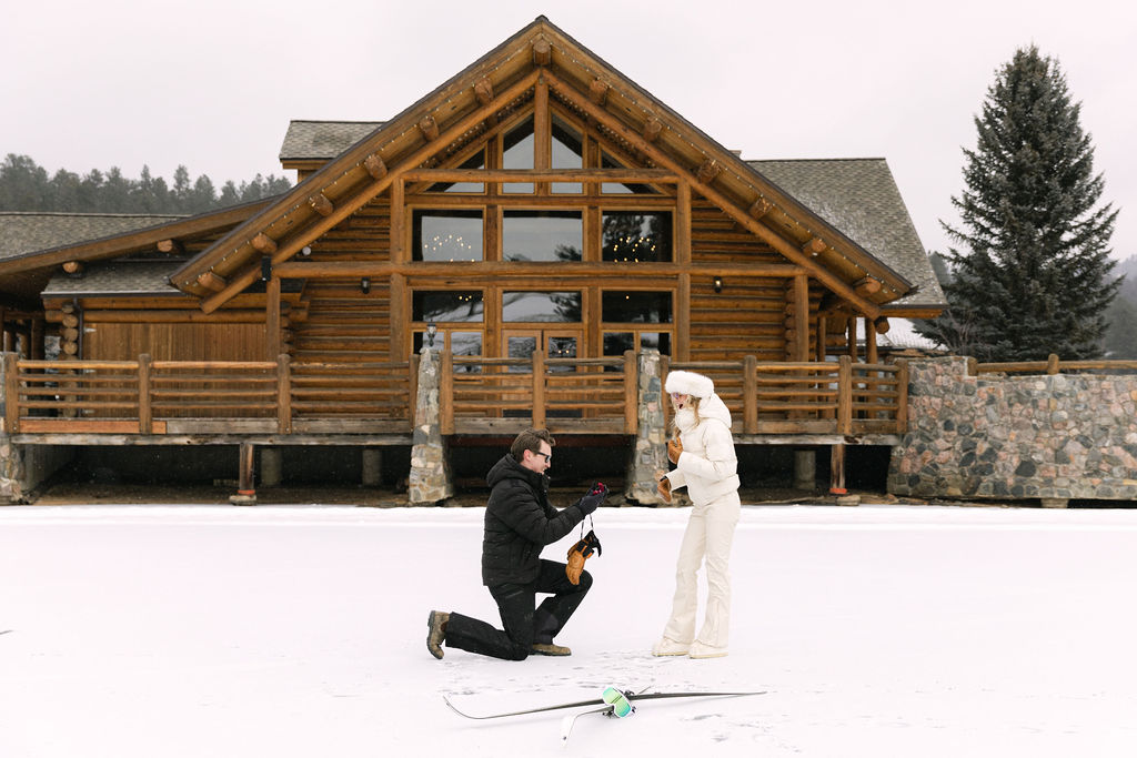 surprise proposal at evergreen lake house