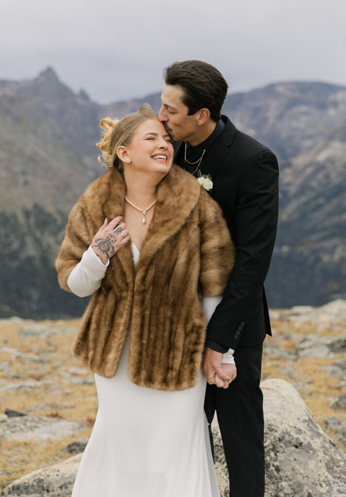 adventurous elopement couple at trail ridge road in rocky mountain national park