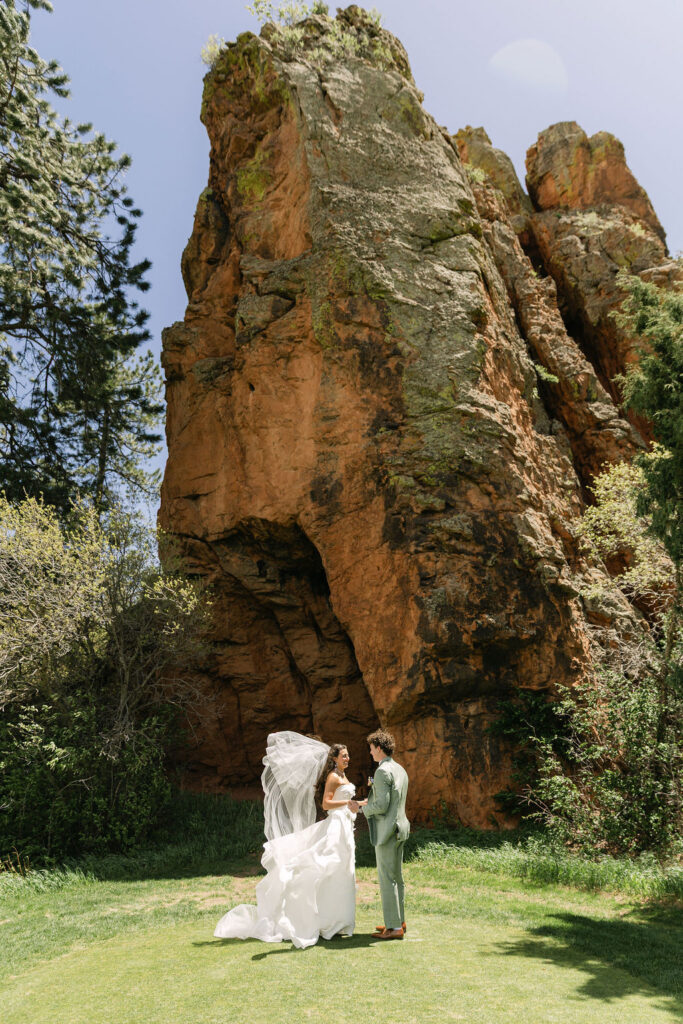 Bride and groom first look at Perry Park golf course