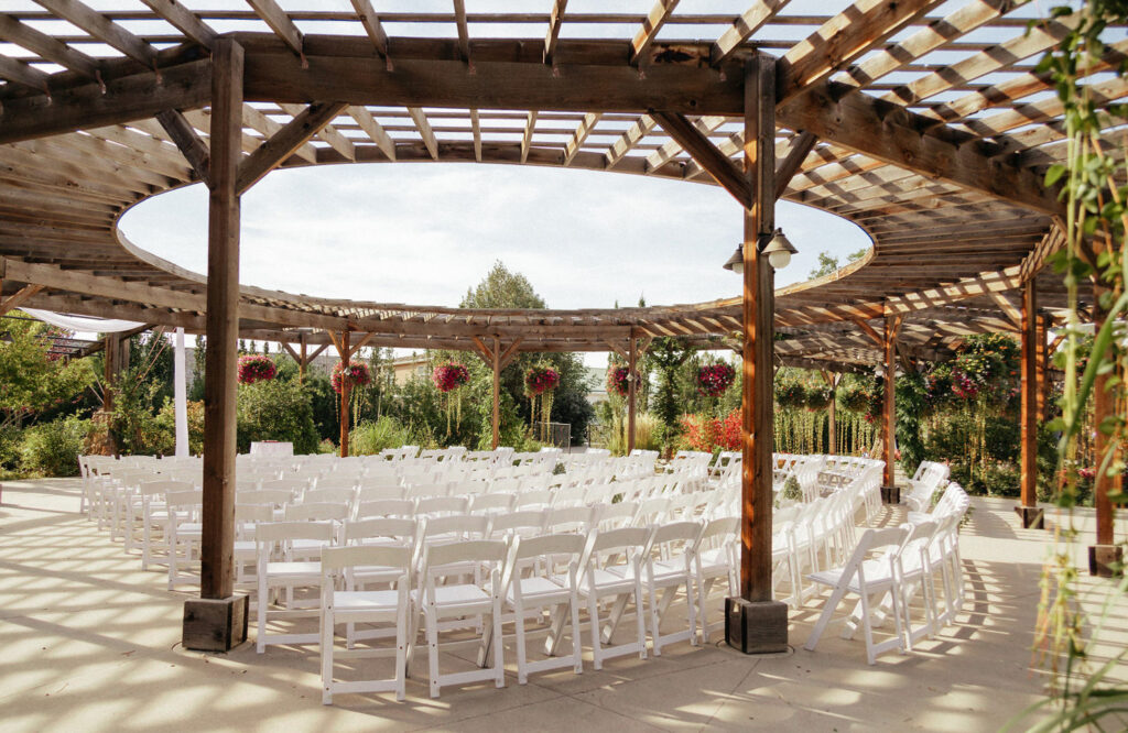 Garden wedding ceremony site in Berthoud, Colorado