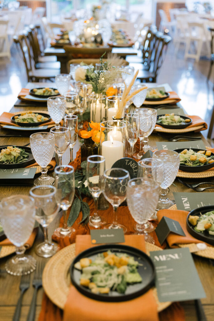 wedding reception set up at the Venue at Crooked Willow Farms