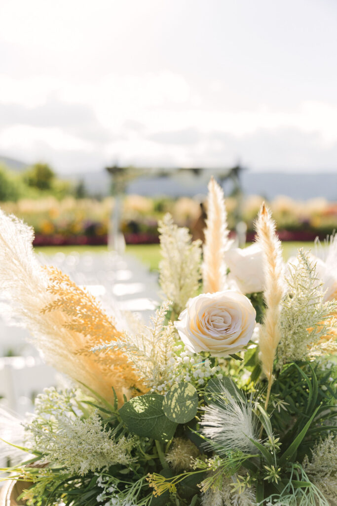 lush outdoor ceremony set up at the Venue at Crooked Willow Farms