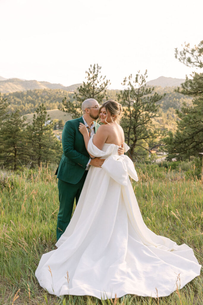 dreamy bride and groom portraits at the stunning landscapes near stone mountain lodge