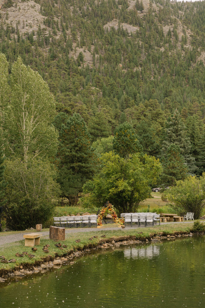 venue on the rocks outdoor ceremony set up