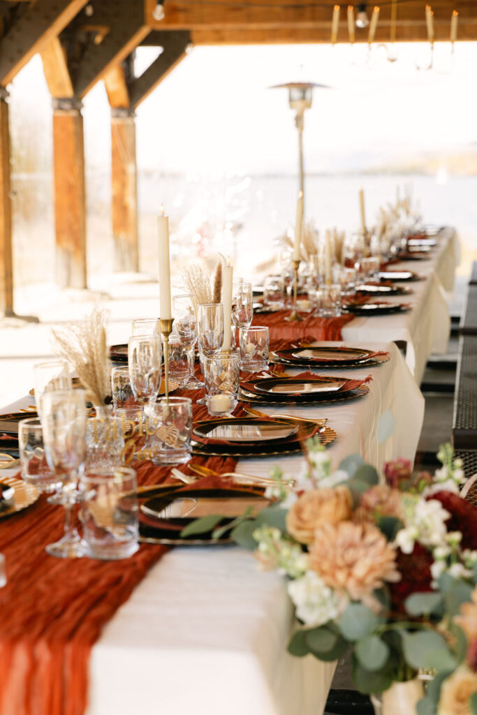 boho inspired terracotta wedding reception at windy point campground