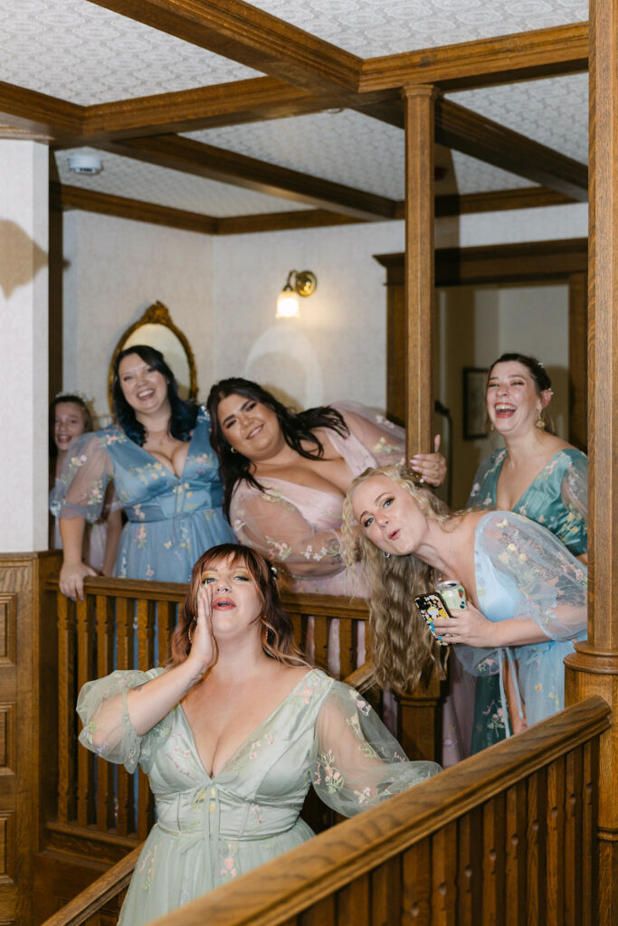 candid bridal party moment