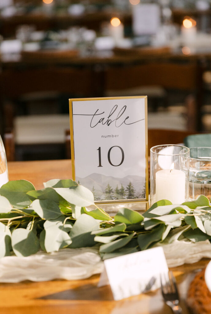 Echo Mountain reception table decor inspiration 