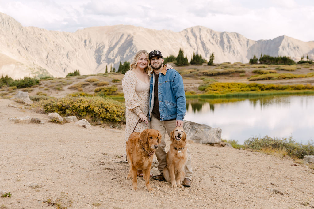 Loveland Pass engagement photos with dogs in Colorado