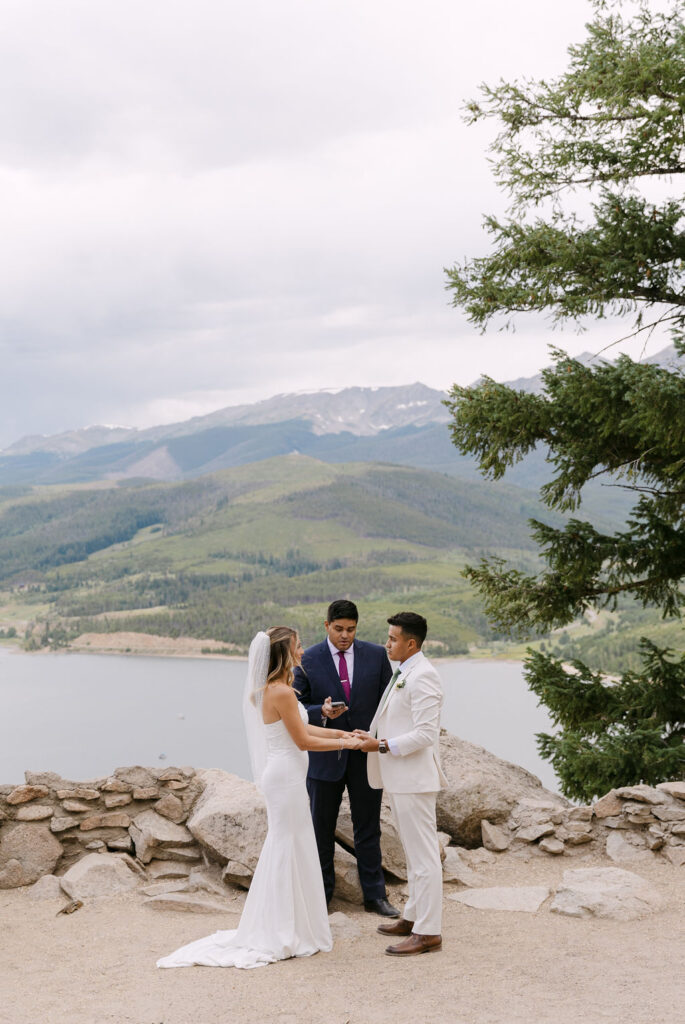 Outdoor ceremony at a budget friendly micro wedding venue in Colorado