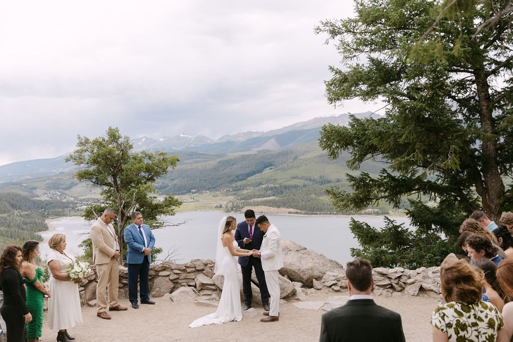 Sapphire point overlook wedding ceremony near Breckenridge, Colorado